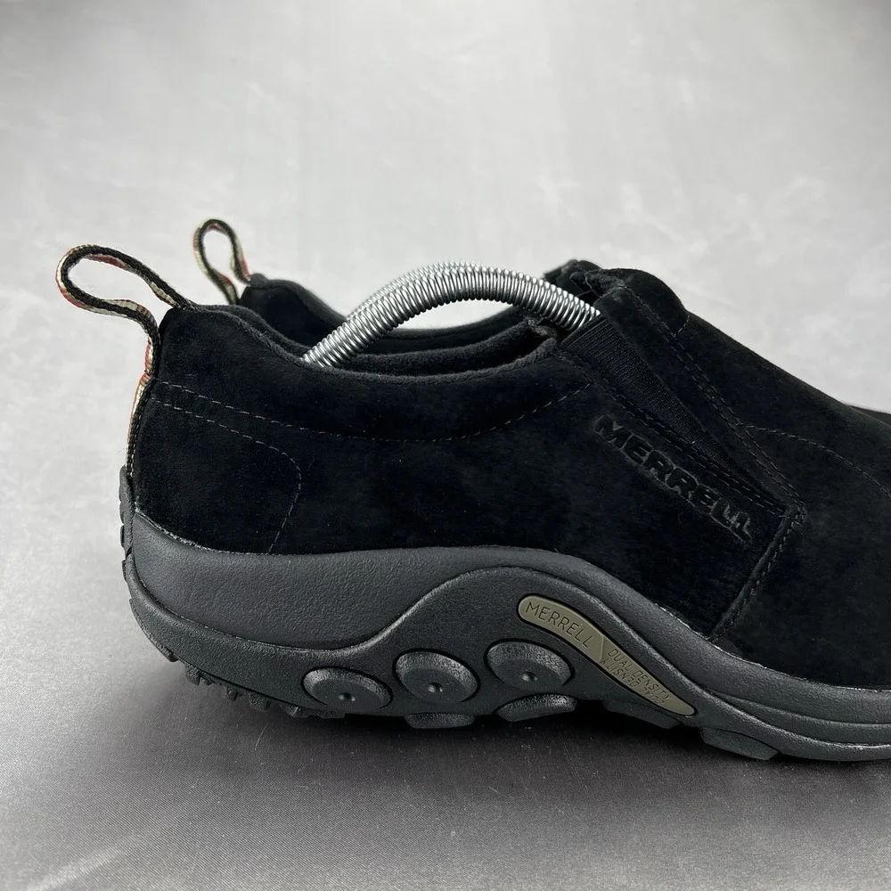 Merrell‎ Jungle Moc Shoes Mens 10.5 W Black Suede Slip On Comfort Casual J63815W